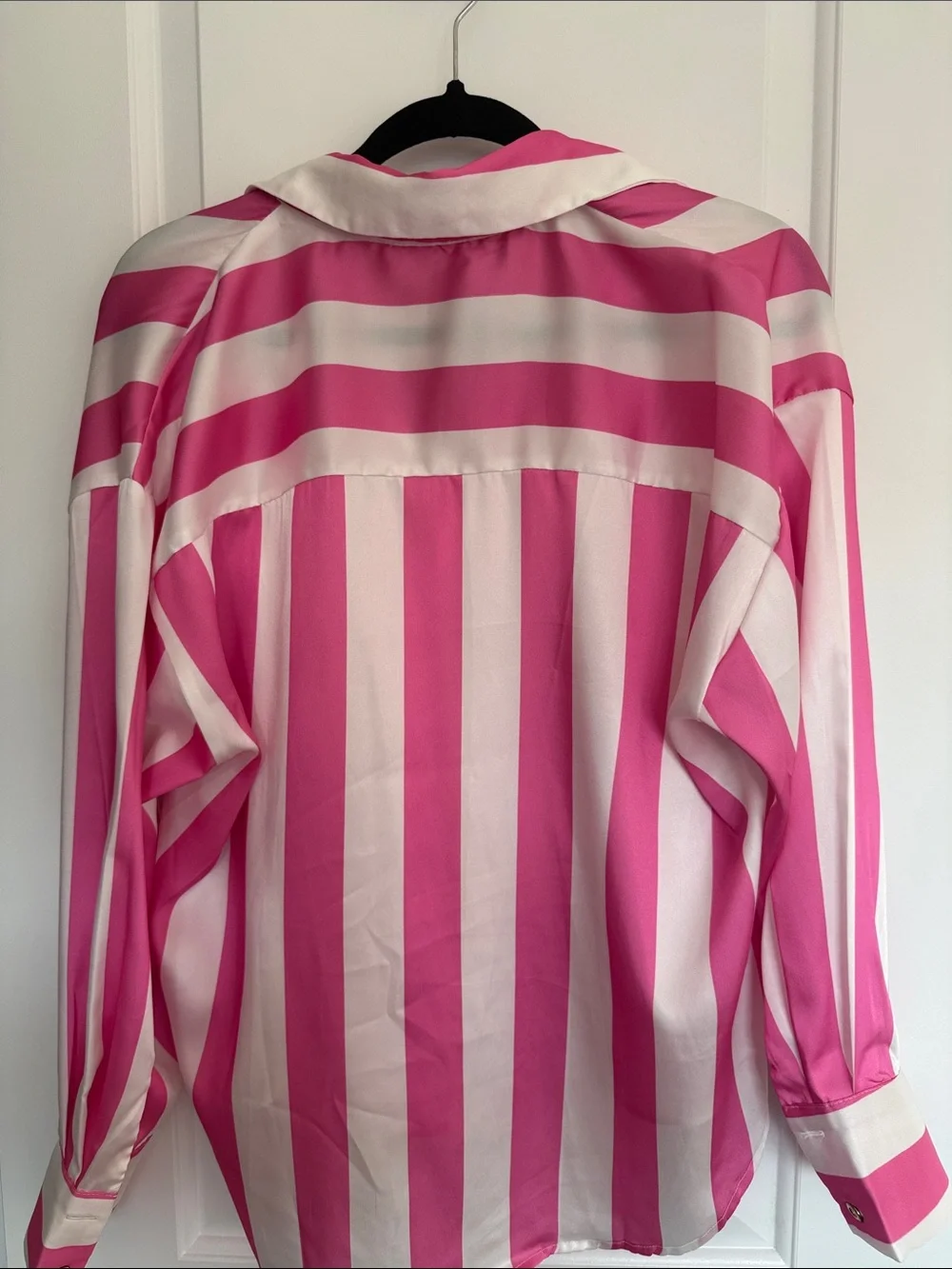 Sundry Pink and White Vertical Stripe Button-Down Shirt